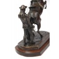 statueta bronz  " Dresorul de cai". artist Eduardo Soriano. Spania